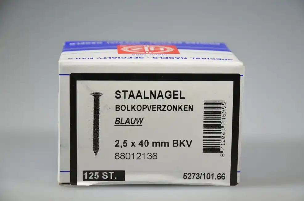 HJZ-profi nagel (blauw) 2.5x50 bolle verz. kop ds 125 st