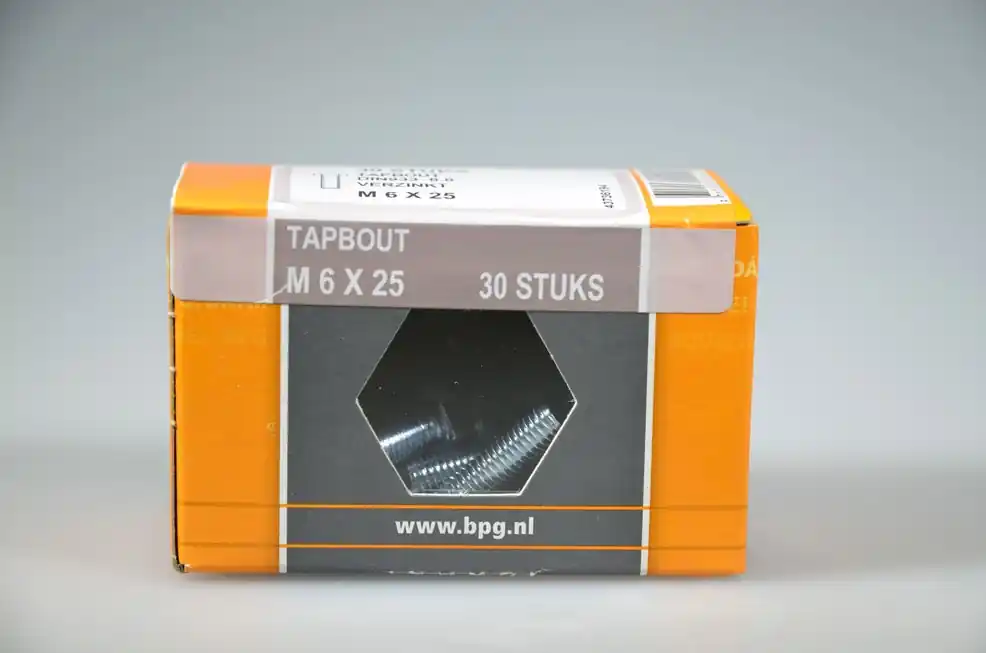 tapbout M6x25 6-kantkop SW-10 metr. verz. DIN933 staal 8.8 ds 30 st
