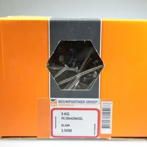 Draadnagel 3.5x80 pl. geruite kop blank staal ds 5 kg