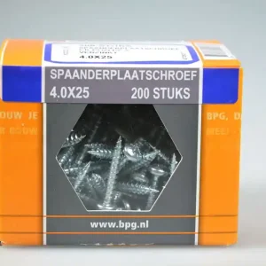 spaanplaatschroef 4.0x25 cilinderkop pozidriv voldr verz. ds 200 st