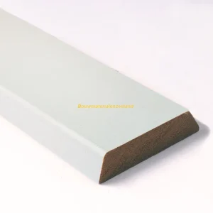 Koplat schuin hardhout wit gegrond. Gevingerlast 12x45 490 cm lang