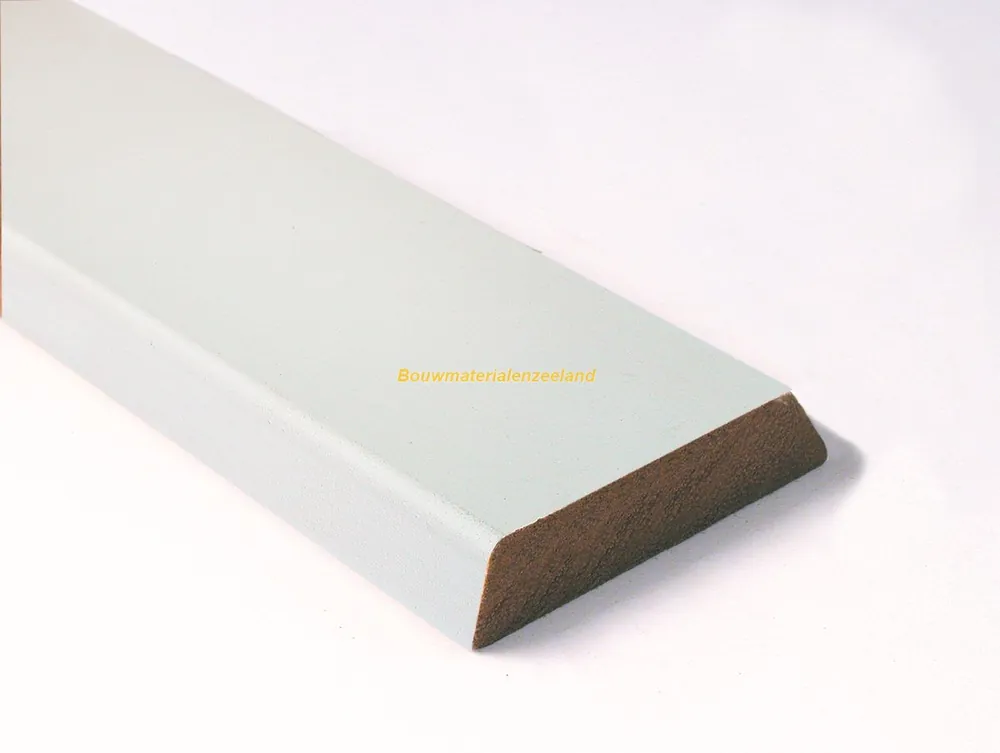 Koplat schuin hardhout wit gegrond. Gevingerlast 12x45 490 cm lang