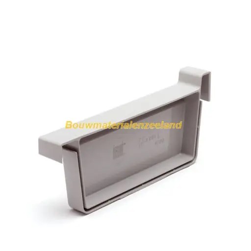 Rawinso eindstuk voor bakgoot, polypropyleen, links, lichtgrijs, 170 mm