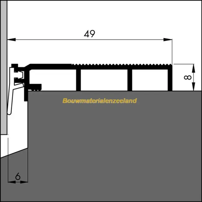 Ellen slijtdorpelprofiel - ANB 7N - 3000mm aluminium
