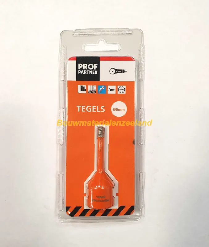 ProfPartner tegelboor droog 6mm M14 aansluiting voor haakse slijper