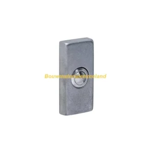 Deurbel rechthoekig 65x30x10mm verdekt rvs getrommeld