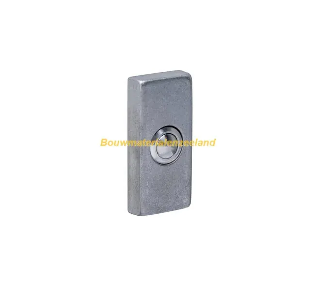Deurbel rechthoekig 65x30x10mm verdekt rvs getrommeld
