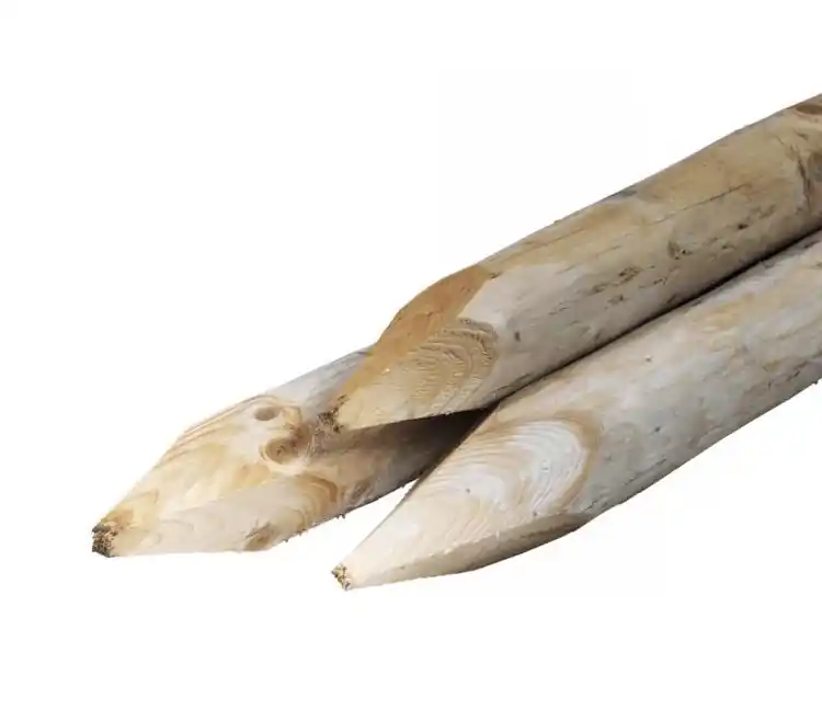 Gewolmaniseerde palen geschaafd O 8cm 2,0 mtr