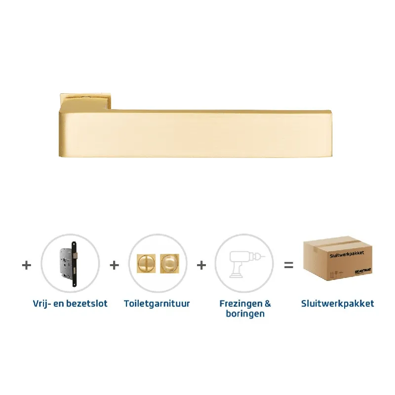 Sluitwerkpakket Slimseries Dayton Toiletslot Mat messing