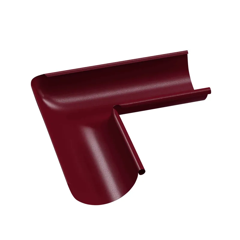 BILKA GLOSSY Binnenhoek dakgoot | 125mm | RAL 3005 Wijnrood | Tweezijdig glossy gecoat