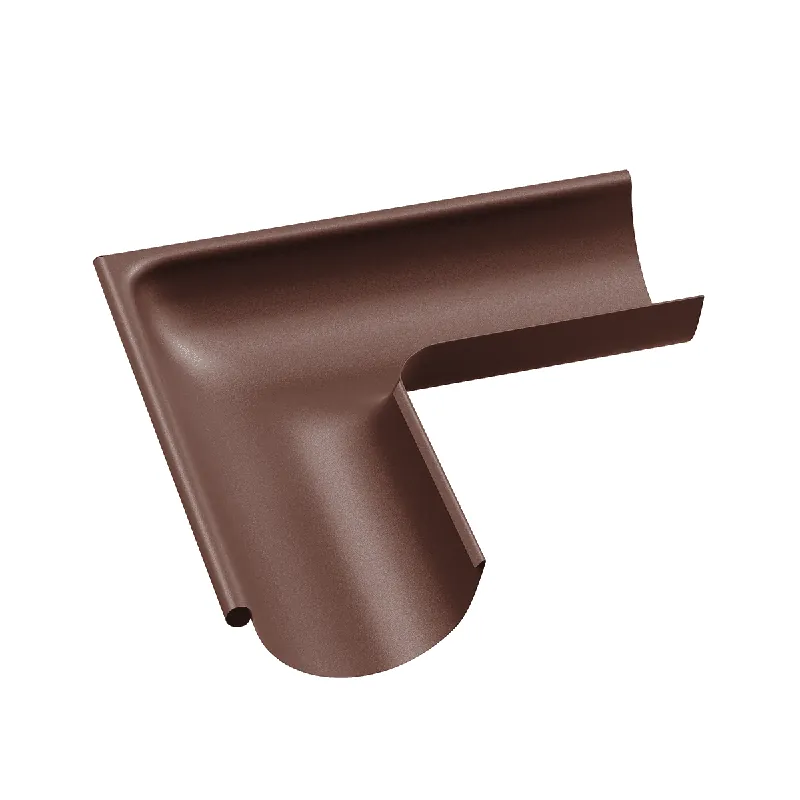 BILKA MAT Buitenhoek dakgoot | 125mm | RAL 8017 Chocoladebruin | Tweezijdig mat gecoat