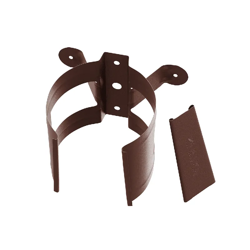 BILKA MAT Bevestiging regenpijp | 100mm | RAL 8017 Chocoladebruin | Tweezijdig mat gecoat