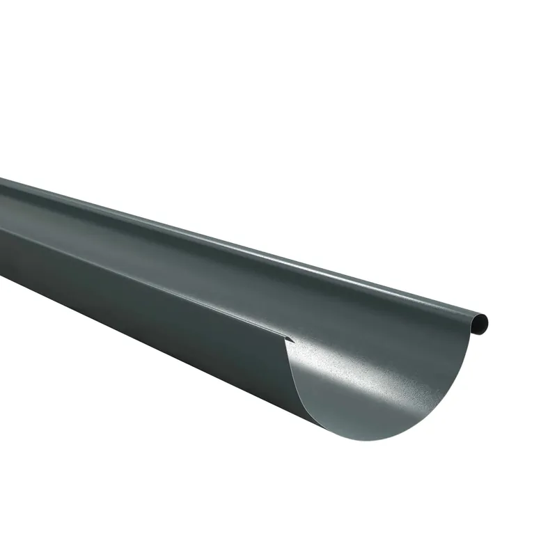 BILKA GLOSSY Dakgoot | 125mm | 2 m | RAL 7011 Grijs | Tweezijdig glossy gecoat