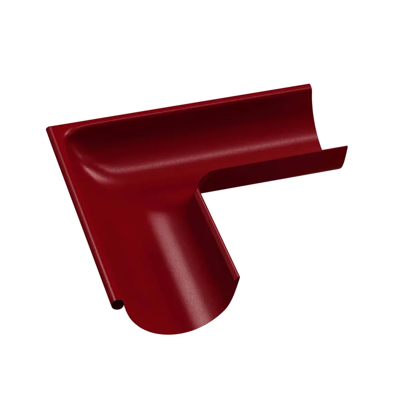 BILKA GLOSSY Buitenhoek dakgoot | 125mm | RAL 3011 Bruinrood | Tweezijdig glossy gecoat