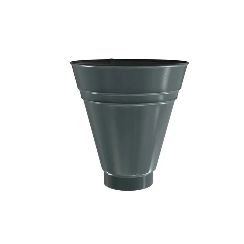 BILKA GLOSSY Opvangtrechter | 100mm | RAL 7011 Grijs | Tweezijdig glossy gecoat