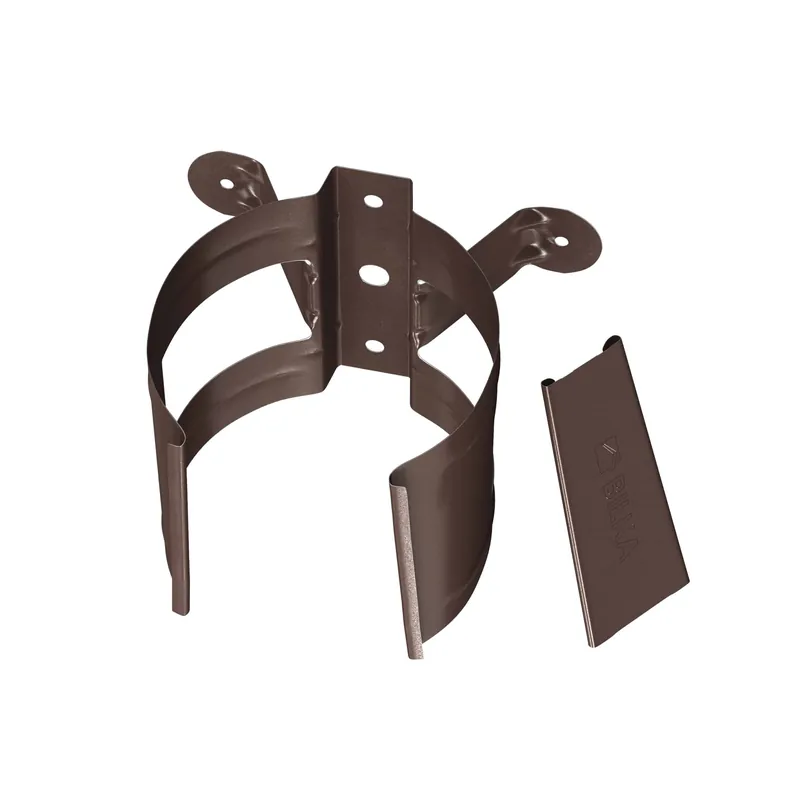 BILKA GLOSSY Bevestiging regenpijp | 90mm | RAL 8017 Chocoladebruin | Tweezijdig glossy gecoat