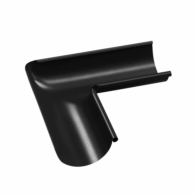 BILKA GLOSSY Binnenhoek dakgoot | 125mm | RAL 9005 Zwart | Tweezijdig glossy gecoat