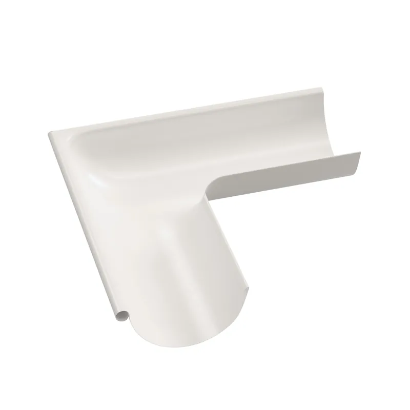 BILKA GLOSSY Buitenhoek dakgoot | 125mm | RAL 9010 Wit | Tweezijdig glossy gecoat