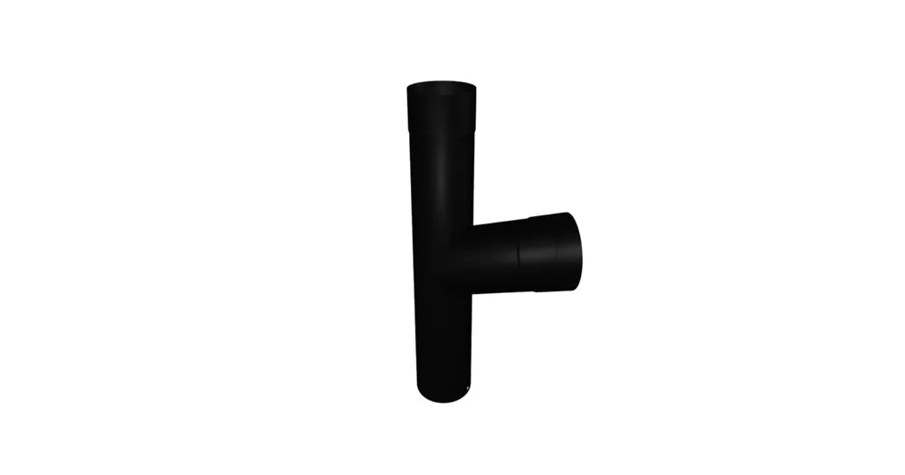 aluminium t-stuk, 72 graden, zwart