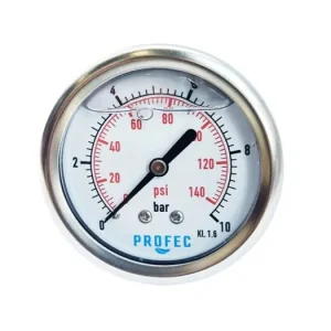 manometer 0 - 10 bar, achter aansluiting - nat