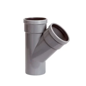 pvc T-stuk 45 graden, 2x manchet / 1x spie