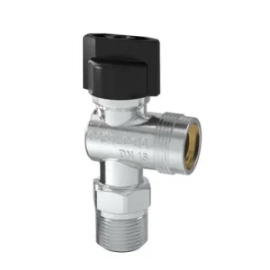 Bonfix chromen gasaansluitkraan haaks, buitendraad x M24