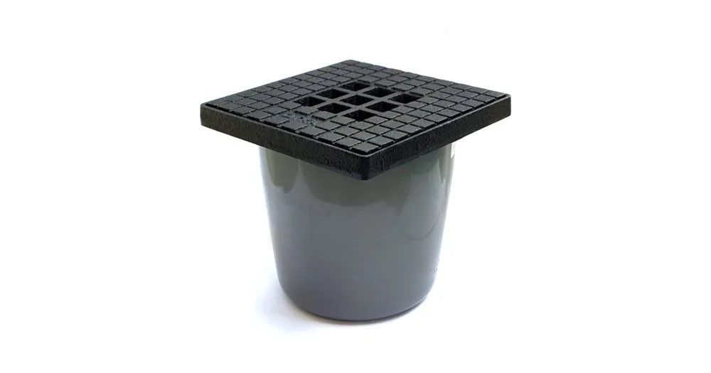 pvc afvoerput met gietijzeren rooster, onderuitlaat