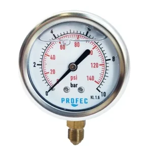 manometer 0 - 10 bar, onder aansluiting - nat