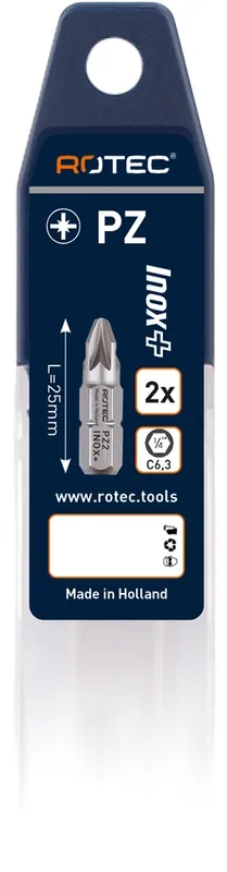 SCHROEFBIT INOX+, C6.3, PZ 2X25