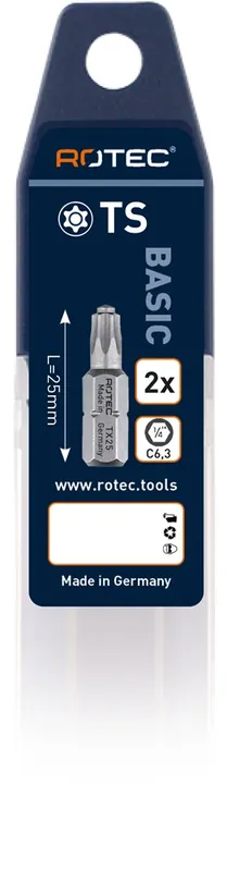 SCHROEFBIT MET STIFT, C6.3, T20SX25 VERPAKT PER 2 / VOLGENS