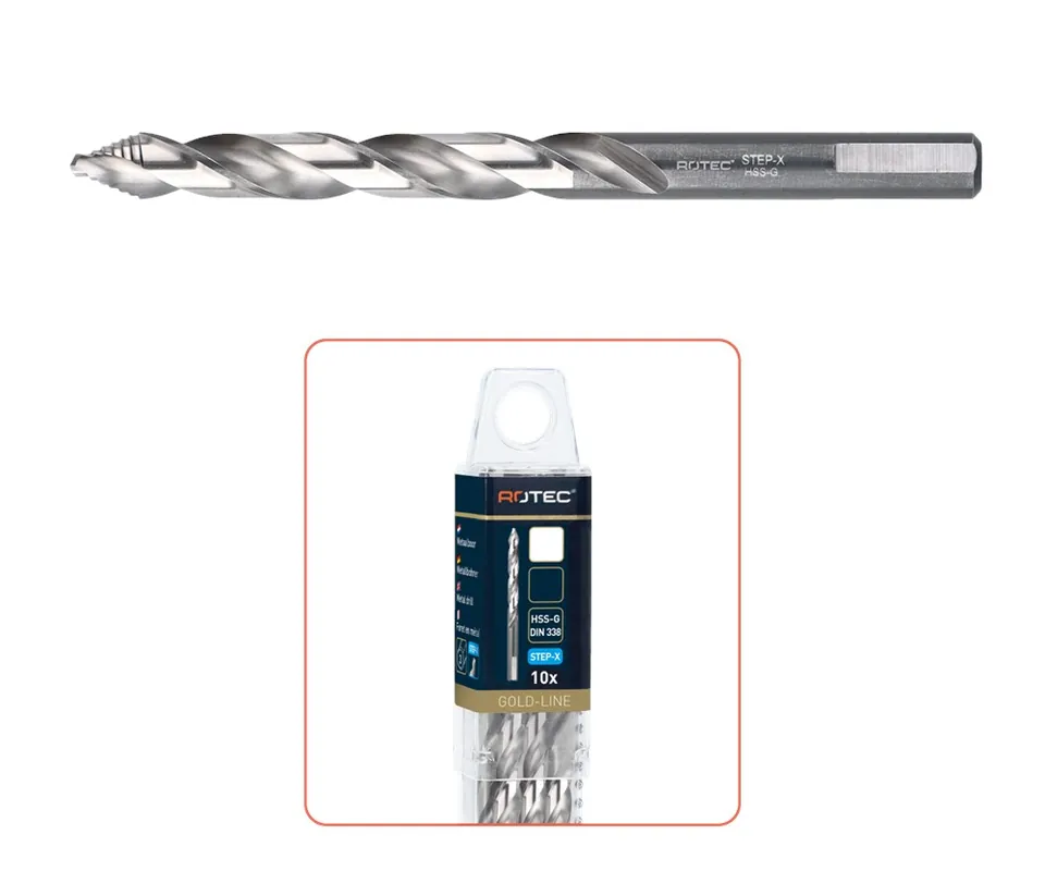 HSS-G SPIRAALBOOR 'STEP-X', DIN 338, ø10,5