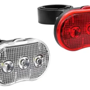 FIETSVERLICHTING SET BIKELIGHT 2-DELIG - ROOD EN WIT