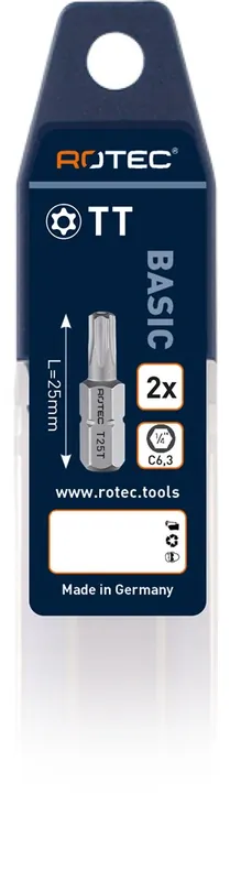 SCHROEFBIT MET GAT, C6.3, T25TX25 VERPAKT PER 2 / VOLGENS DI