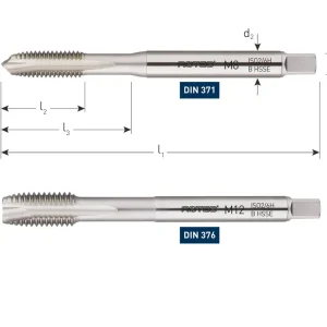 HSS-E MACHINETAP, DOORLOPEND, DIN 376, M10