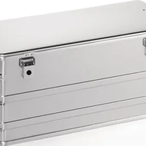 ALUMINIUM BOX L782XB385XH367MM 91 L MET KLAPHENDELSLUITING MET GATEN