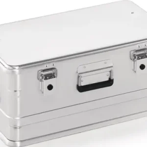 ALUMINIUM BOX L582XB385XH262MM 47 L MET KLAPHENDELSLUITING MET GATEN