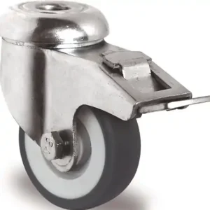 ZWENKWIEL MET TOTAALKLEM WIEL D. 75MM DRAAGVERMOGEN 75KG MET ACHTERGAT 11MM G