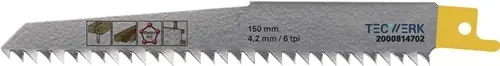 RECIPROZAAGBLAD LENGTE 150 MM BREEDTE 19 MM TANDVERDELING TPI 4 6,35 MM GEFREESD