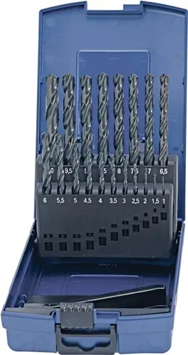 SPIRAALBORENSET DIN 338 TYPE N NOMINALE-D. 1-10X0,5 MM HSS 19 DELIG KUNSTSTOF CA