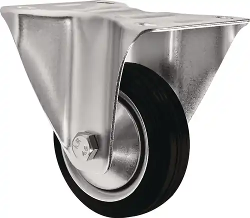 BOKWIEL WIEL D. 100MM DRAAGVERMOGEN 75KG MASSIEF RUBBER PLAAT L105XB80MM TW