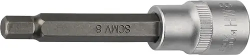 DOPSLEUTELBIT 1/2 INCH BINNEN-6-KANT SLEUTELWIJDTE 8 MM LENGTE 100 MM TECWERK