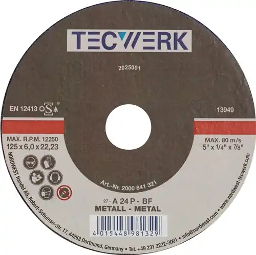 AFBRAAMSCHIJF D115XS6MM GEBOGEN STAAL GAT 22,23 MM TECWERK