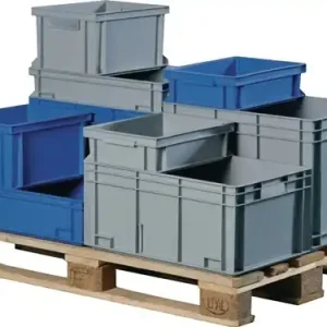 TRANSPORTSTAPELBAK L300XB200XH120MM GRIJS PP SCHELPGREEP ZIJWANDEN GESLOTEN TW