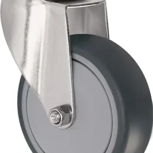 ZWENKWIEL WIEL D. 100MM DRAAGVERMOGEN 100KG MET ACHTERGAT KOGELLAGER RUBBER GR