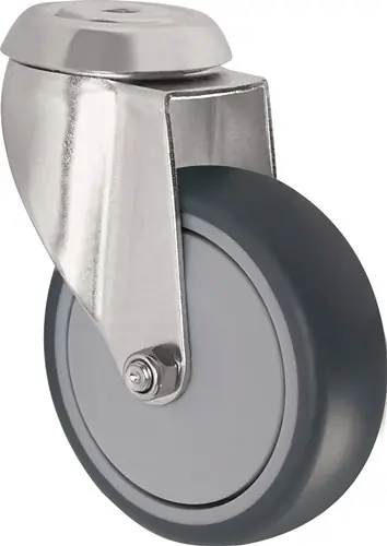 ZWENKWIEL WIEL D. 100MM DRAAGVERMOGEN 100KG MET ACHTERGAT KOGELLAGER RUBBER GR