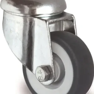 ZWENKWIEL WIEL D. 75MM DRAAGVERMOGEN 75KG MET ACHTERGAT GLIJLAGER RUBBER GRIJS
