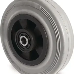 RESERVE-WIEL WIEL-Ø 125 MM DRAAGVERMOGEN 100 KG VOLLEDIG VAN RUBBER GRIJS AS-Ø 1