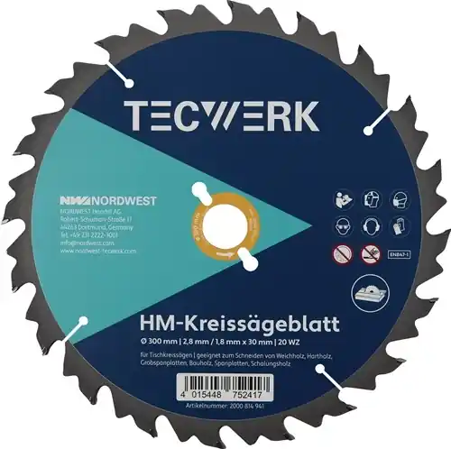 TAFELCIRKELZAAGBLAD BUITEN-Ø 300 MM AANTAL TANDEN 20 WZ GAT 30 MM SNIJBREEDTE 2,