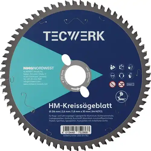 VERSTEKCIRKELZAAGBLAD BUITEN-Ø 260 MM AANTAL TANDEN 80 HLTCG GAT 30 MM SNIJBREED