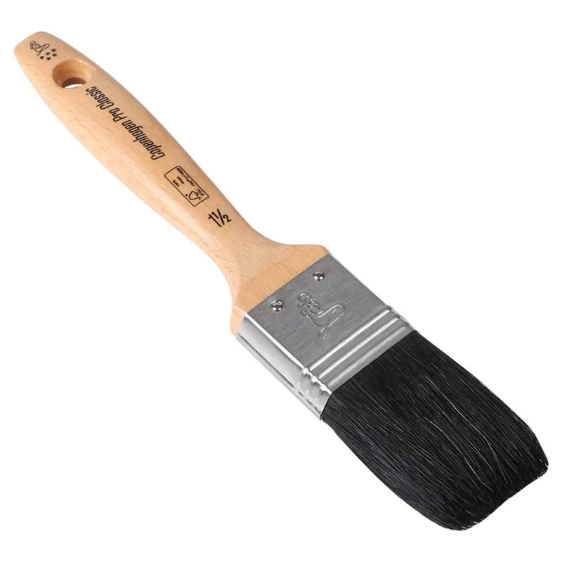 COPENHAGEN PRO CLASSIC PLATTE KWAST - MAAT 1.5 - ZWART CHINEES VARKENS